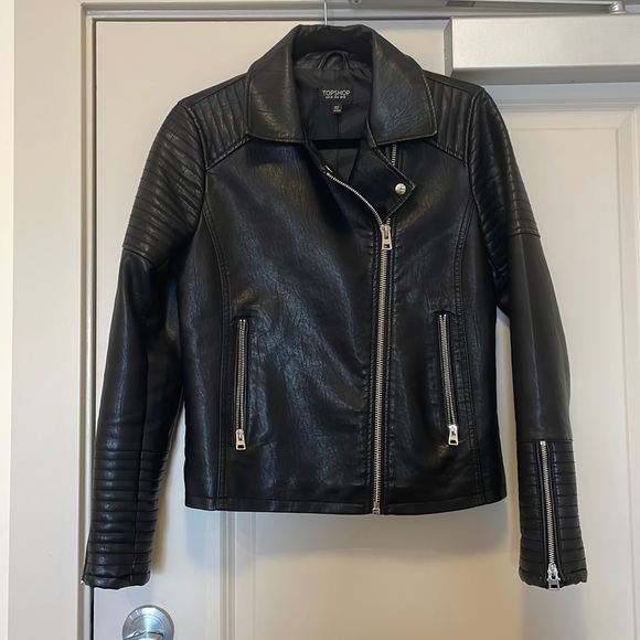 Topshop Jackets & Blazers - TOPSHOP Leather Moto Jacket